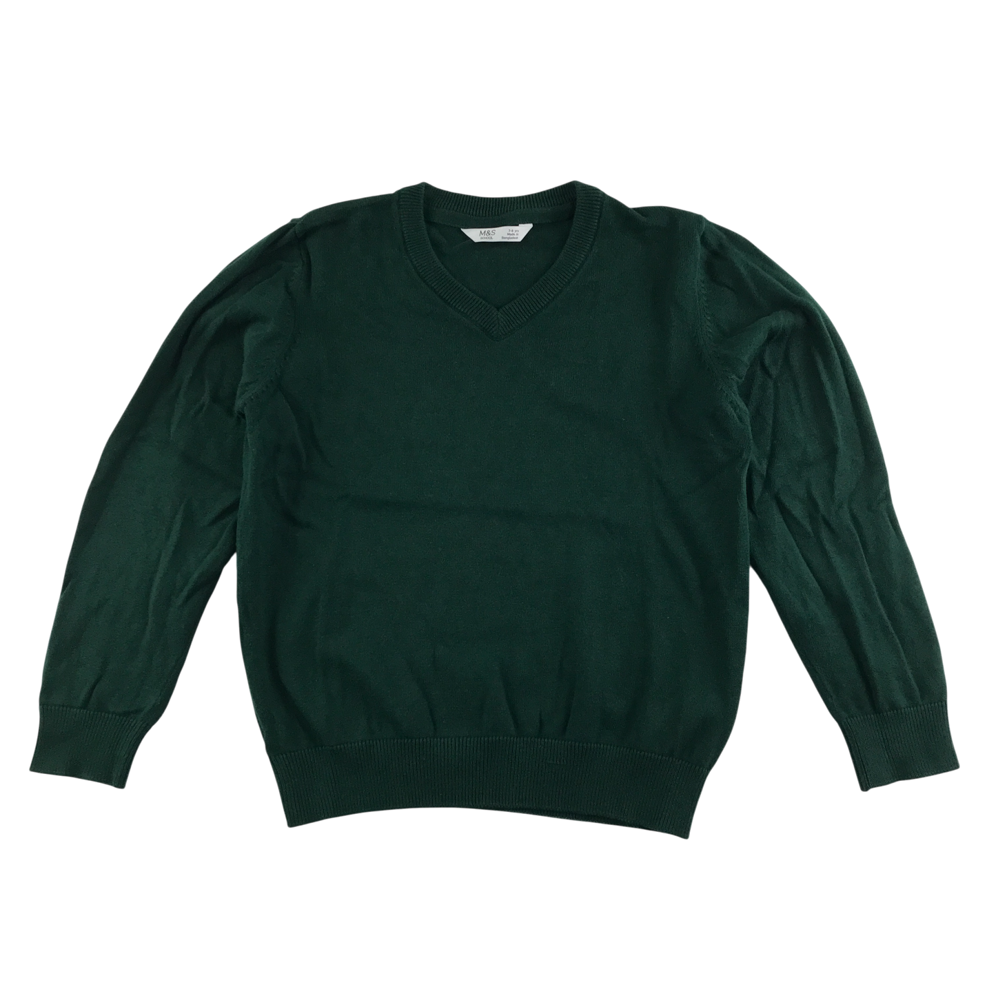 Green v-neck school jumper