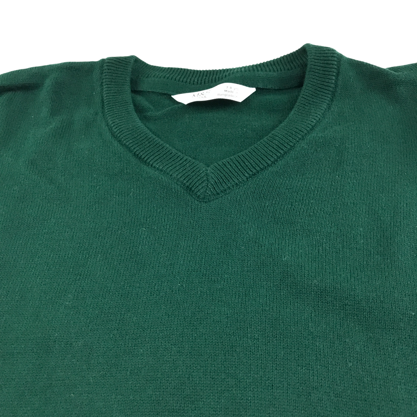 Green v-neck school jumper