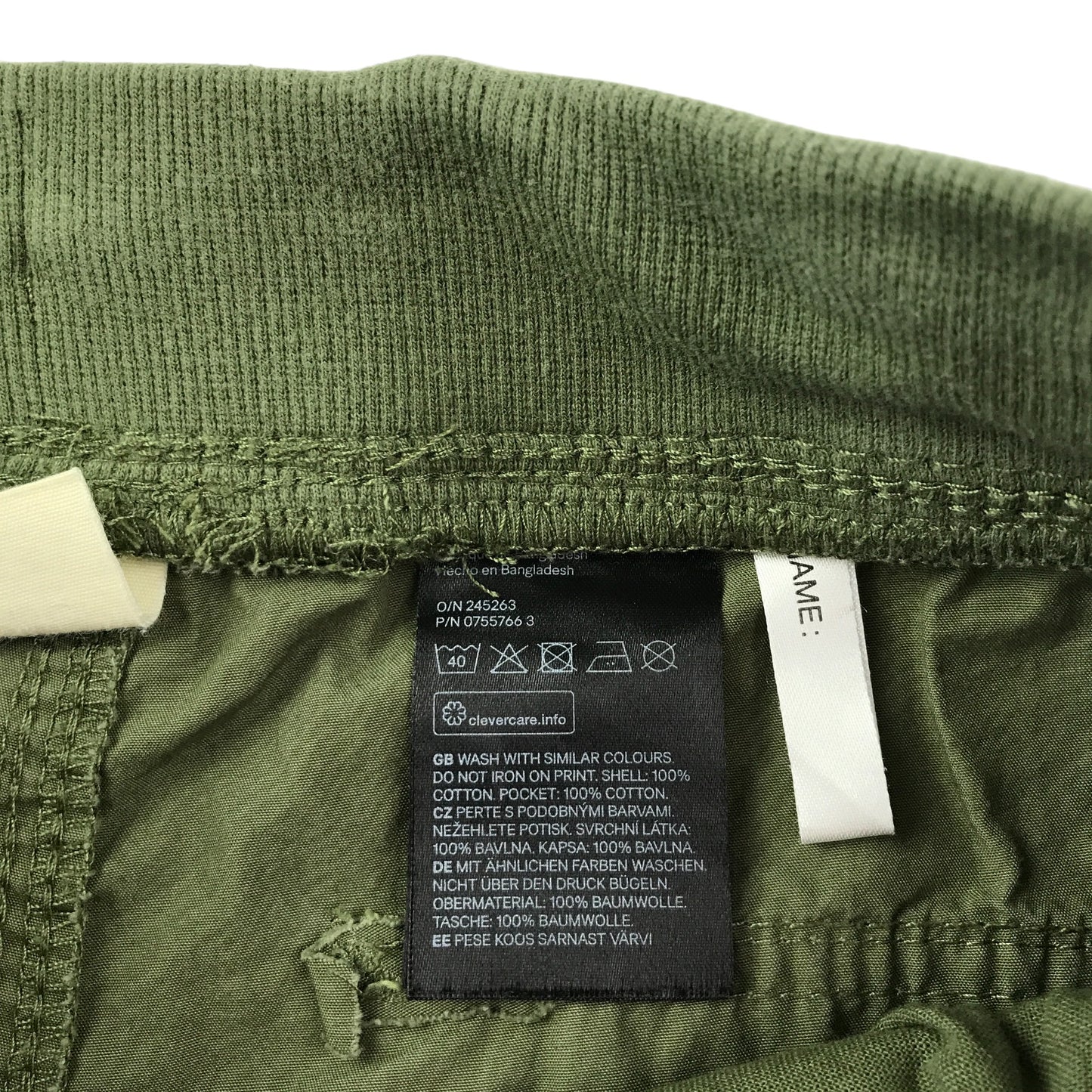 H&M trouser 12-13 year khaki pull-on jogger cargo style cotton