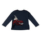 Joules festive t-shirt 5-6 years navy blue flip sequin T-rex