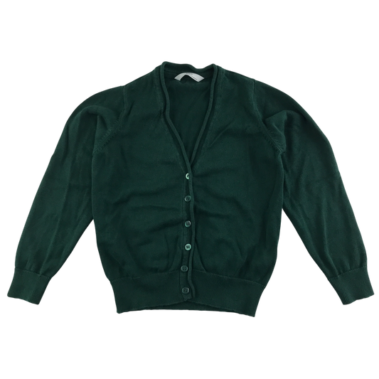 Green school cardigan