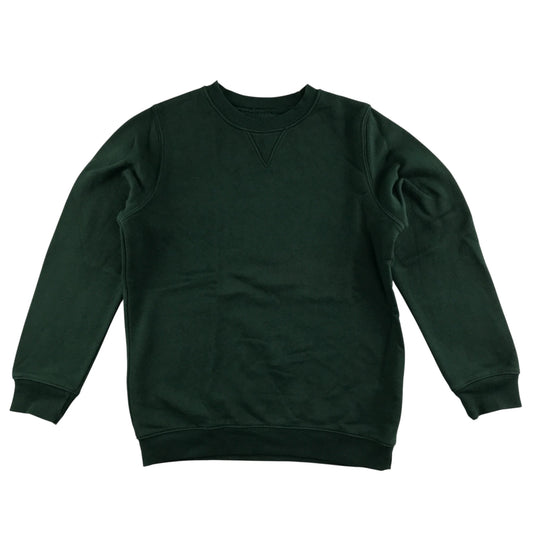 Green unisex crew-neck school sweatshirt.