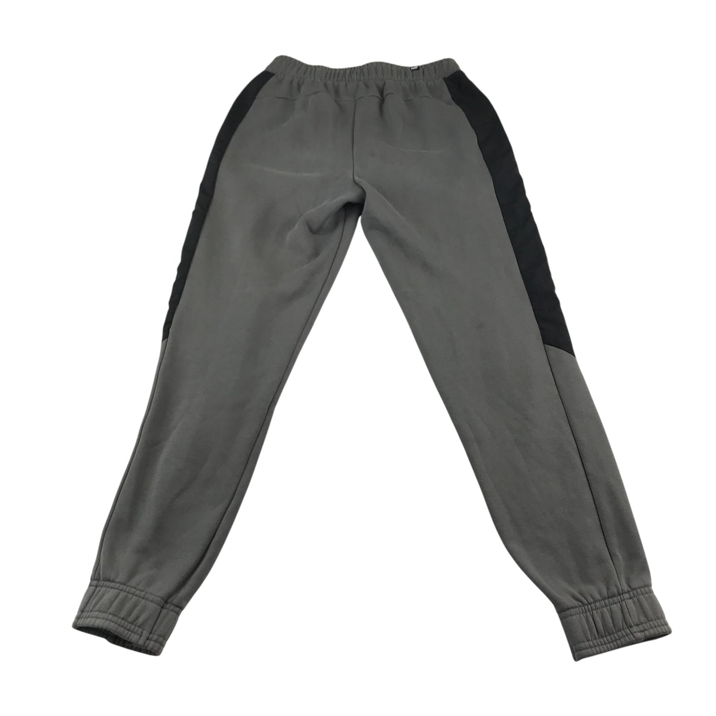 Puma joggers men size S grey with side black stripe panel and white logo