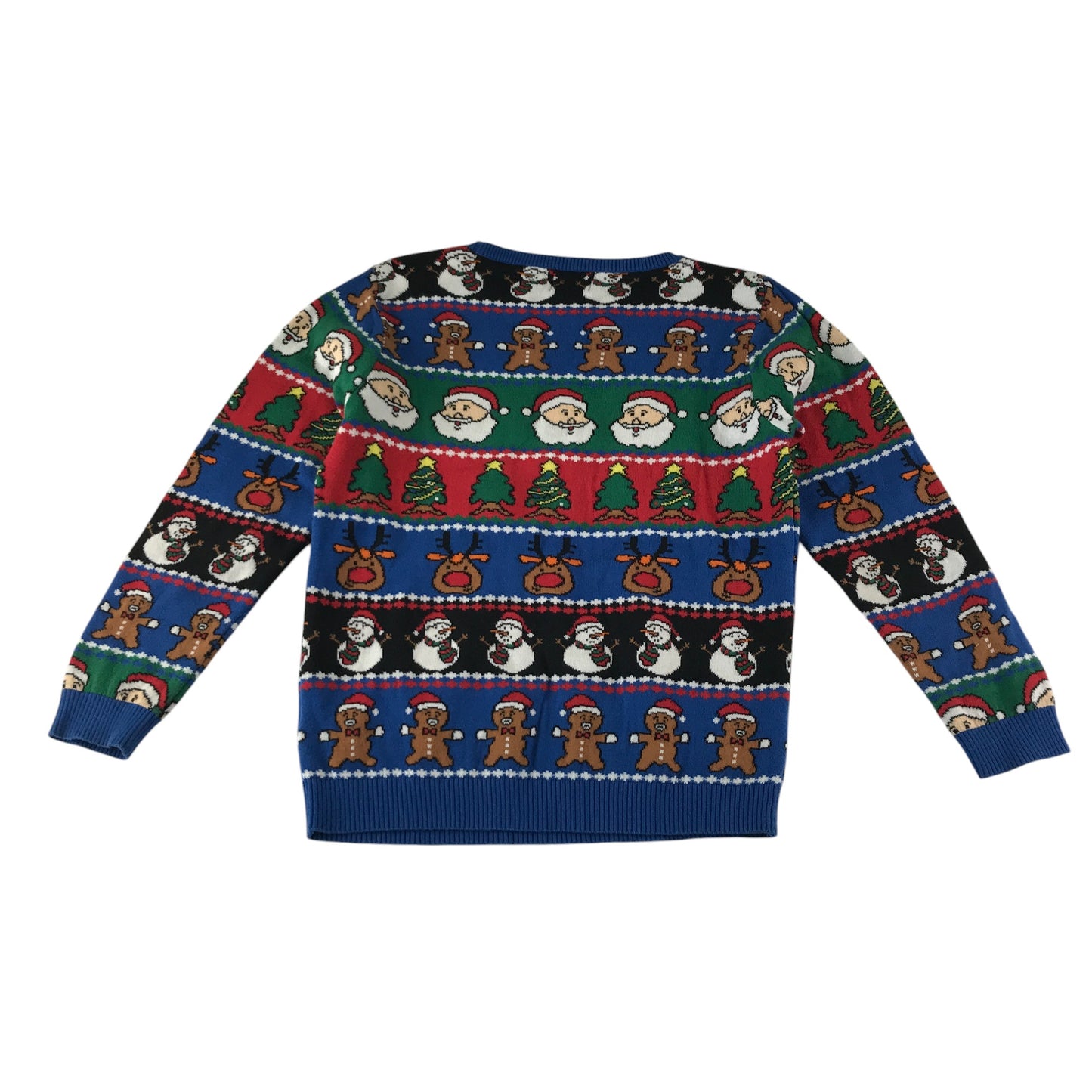 Next festive jumper 8-9 years blue Christmas Santa print cotton
