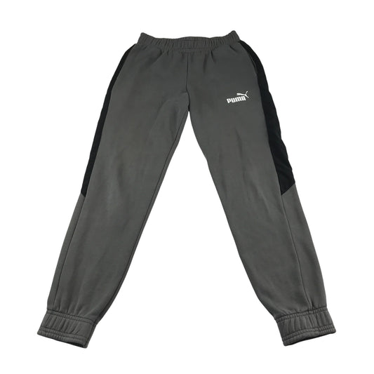 Puma joggers men size S grey with side black stripe panel and white logo