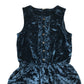Tu playsuit 9-10 years navy blue velvety with frill detail