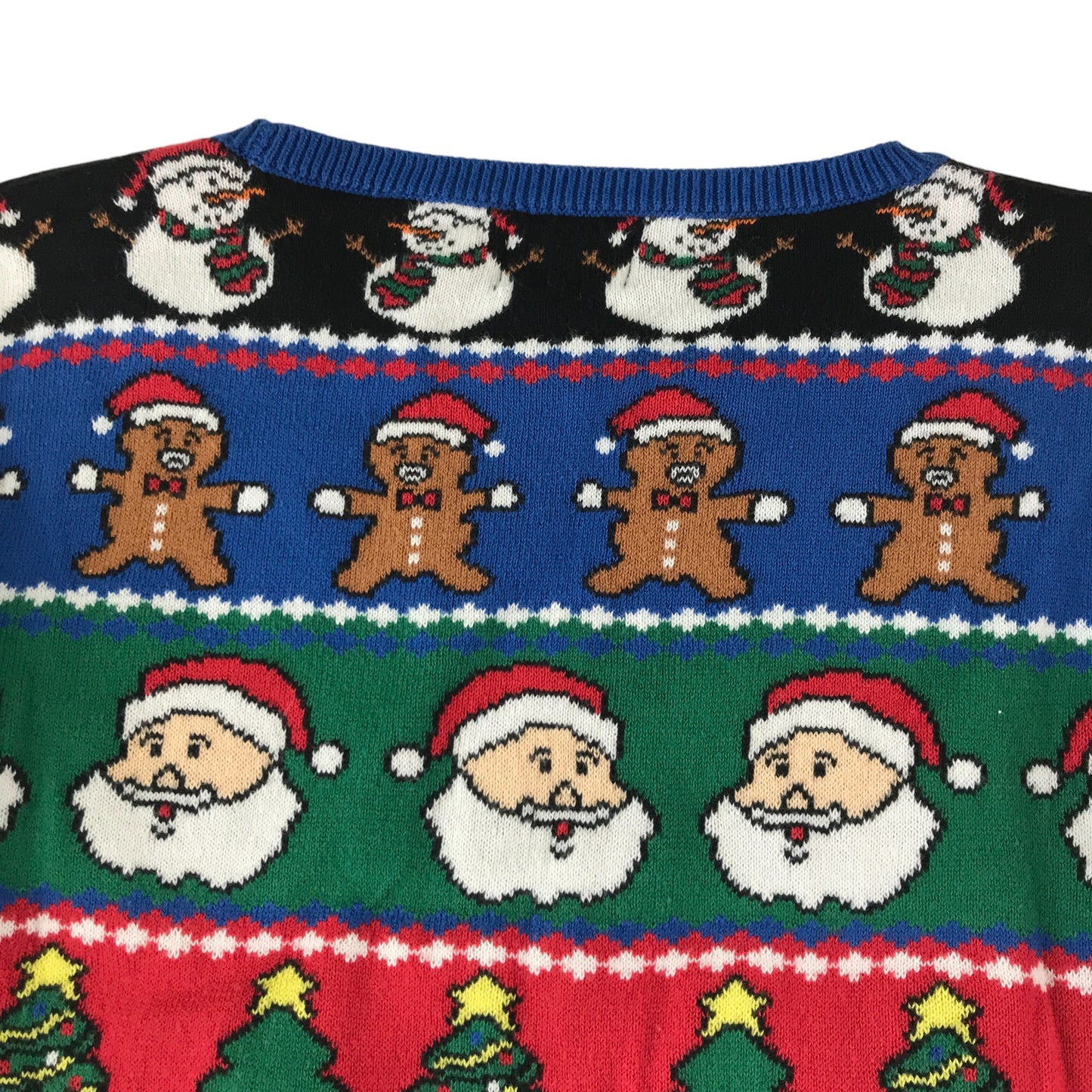 Next festive jumper 8-9 years blue Christmas Santa print cotton