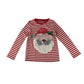 Next festive t-shirt 8-9 years red and white stripy long sleeve sequin Santa cotton