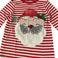 Next festive t-shirt 8-9 years red and white stripy long sleeve sequin Santa cotton
