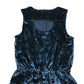 Tu playsuit 9-10 years navy blue velvety with frill detail