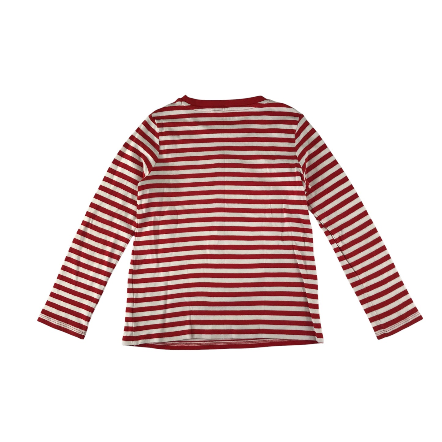 Next festive t-shirt 8-9 years red and white stripy long sleeve sequin Santa cotton