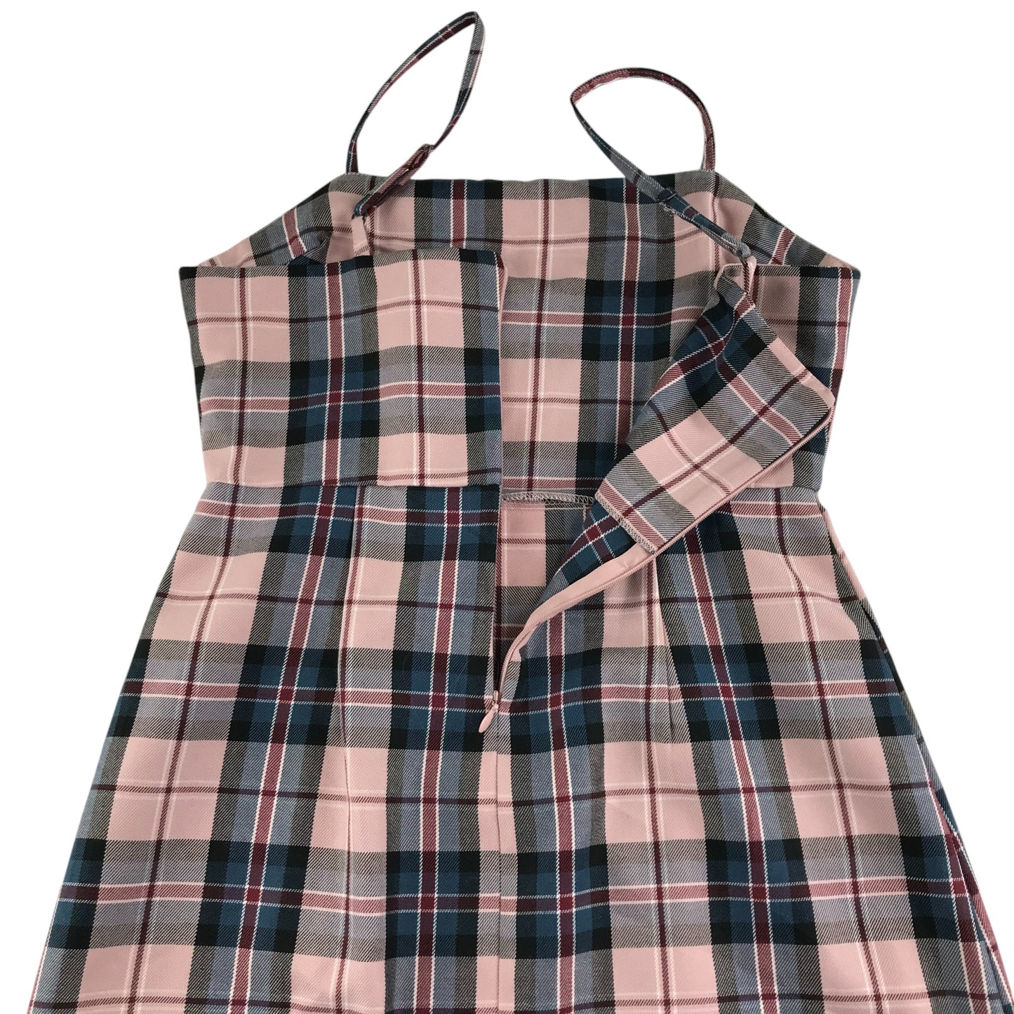 Primark dress womens size UK 6 pink and navy check pattern