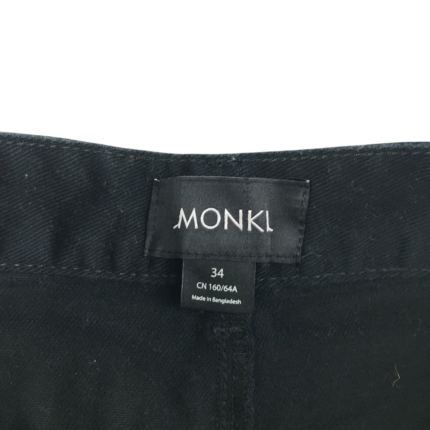 Monki trouser woman's size XS year black plain cotton
