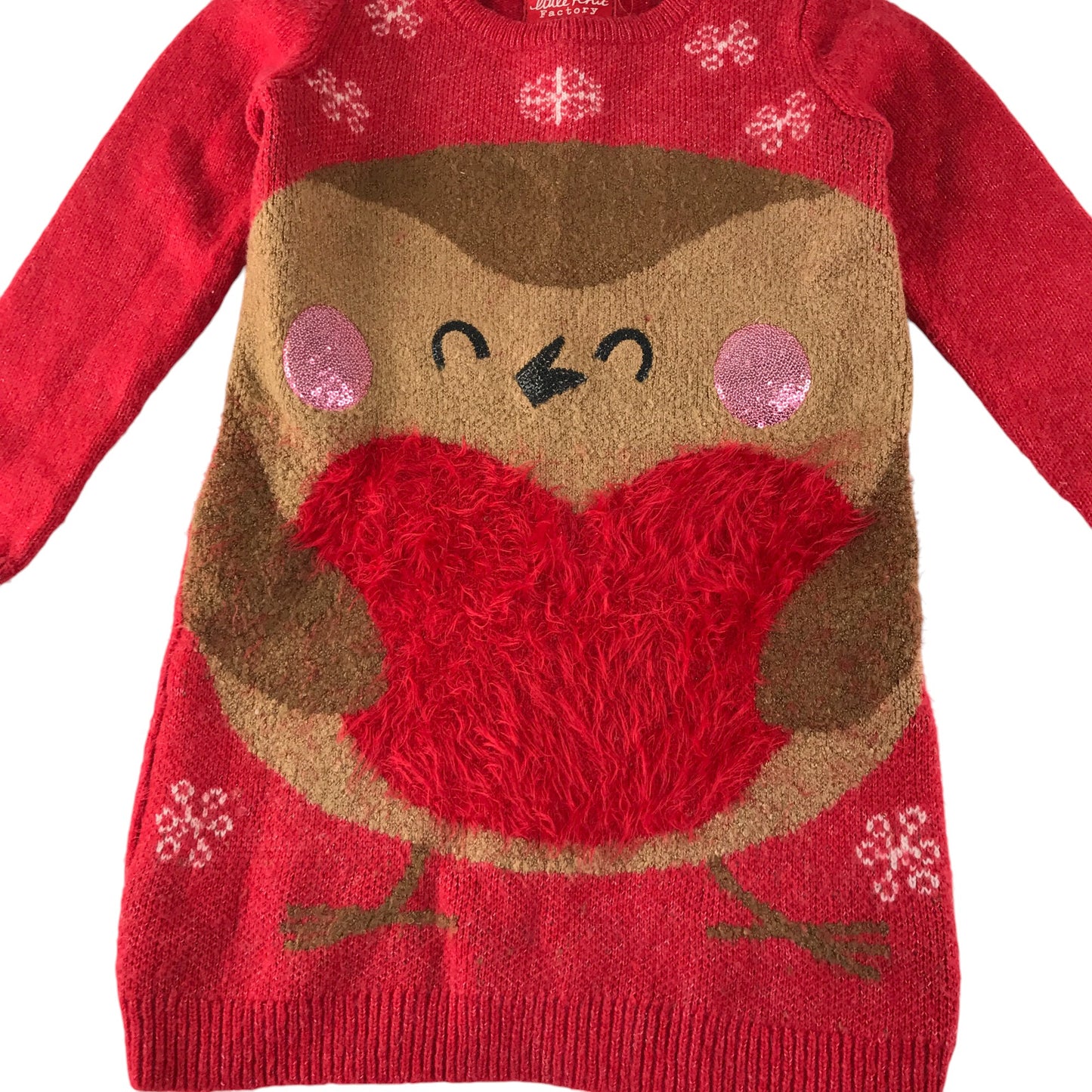 Tu festive dress 8-9 years red knitted jumper dress