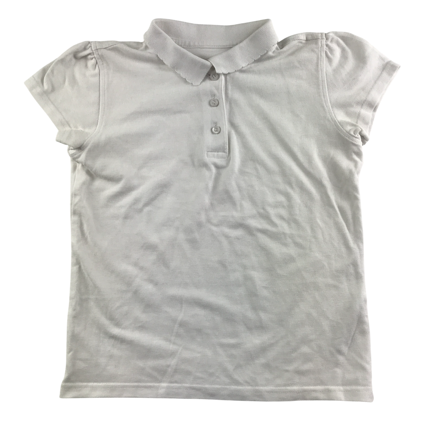 White scallop collar school polo shirt