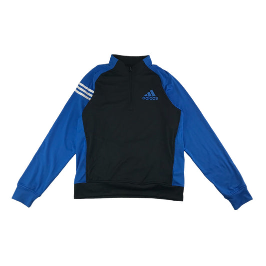 Adidas Sweatshirt Age 14 Black and Blue with Three Stripes details