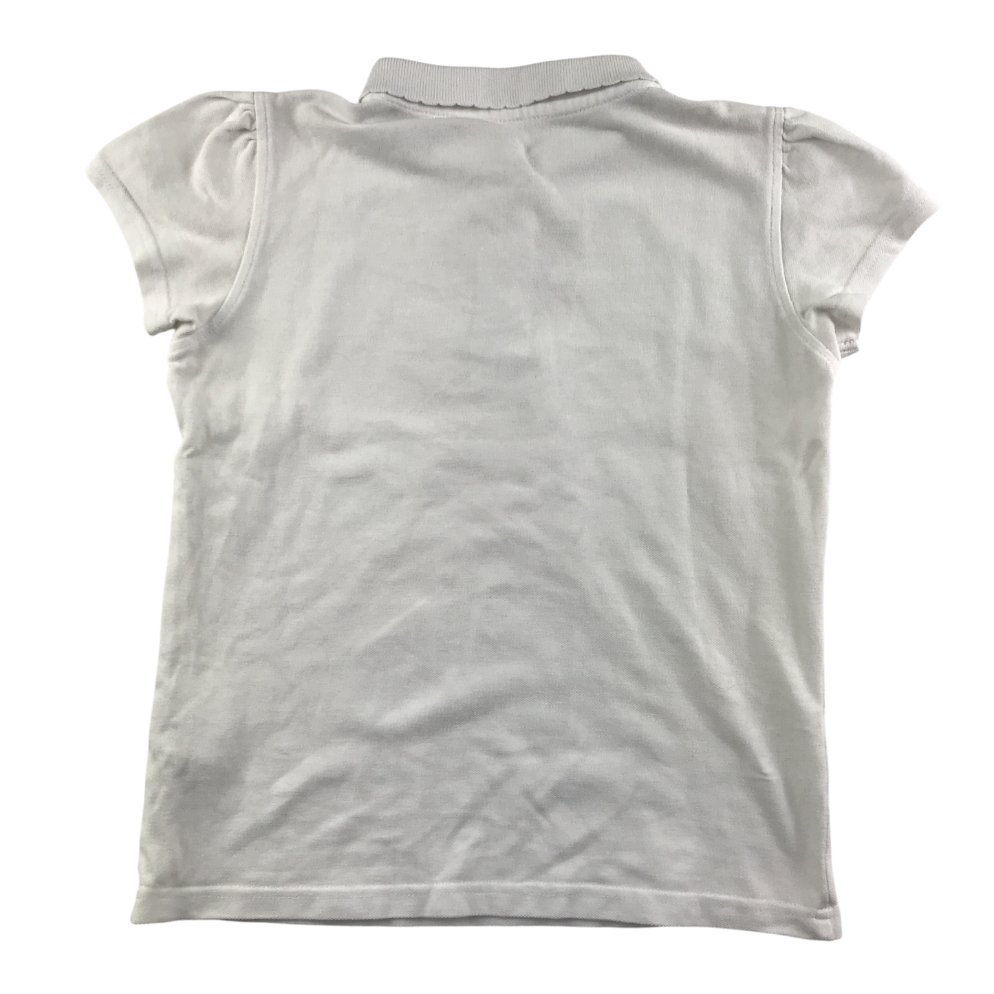 White scallop collar school polo shirt