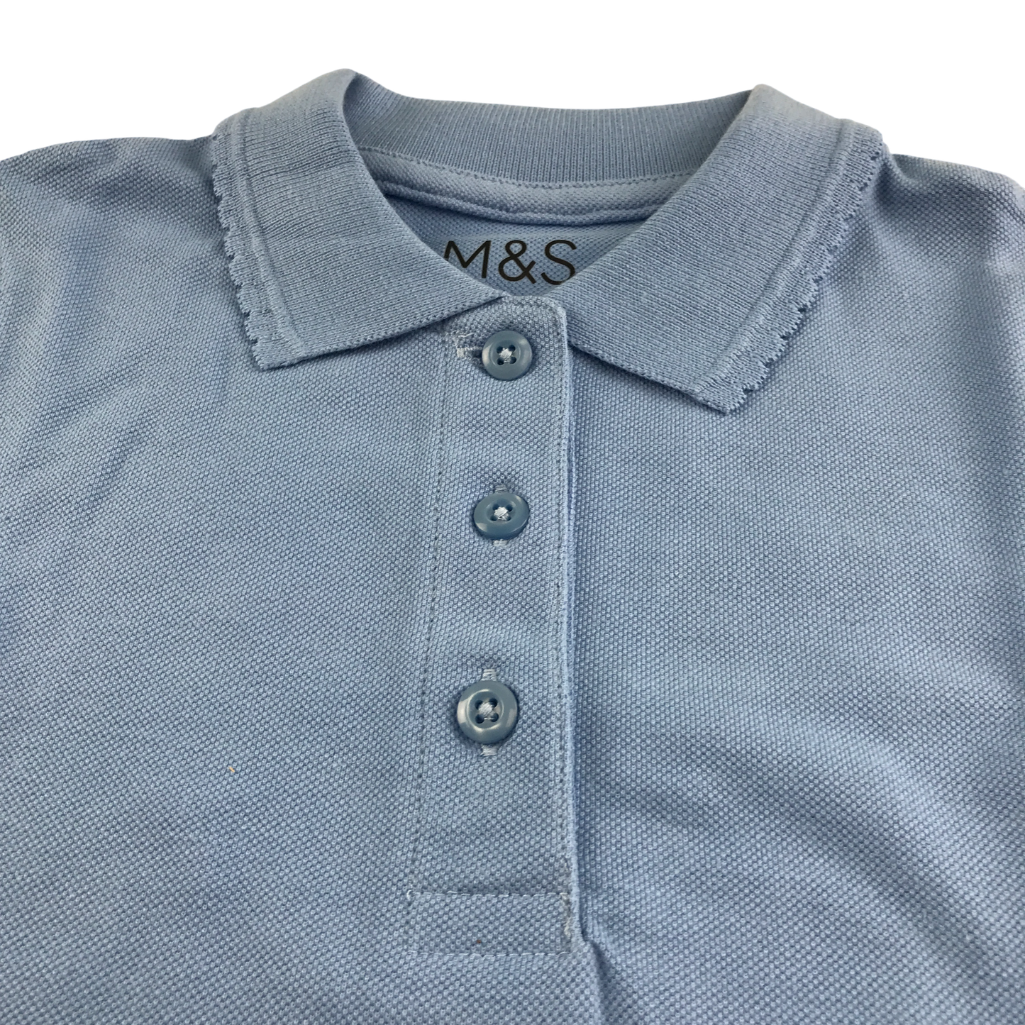 Light blue scallop collar school polo shirt