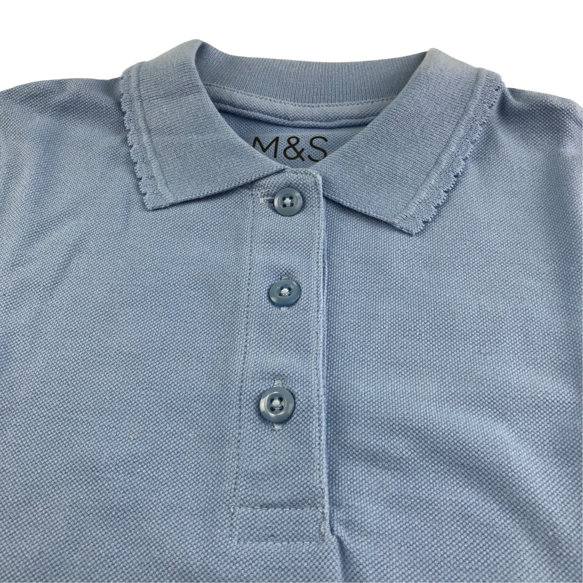 Light blue girls scallop collar school polo shirt