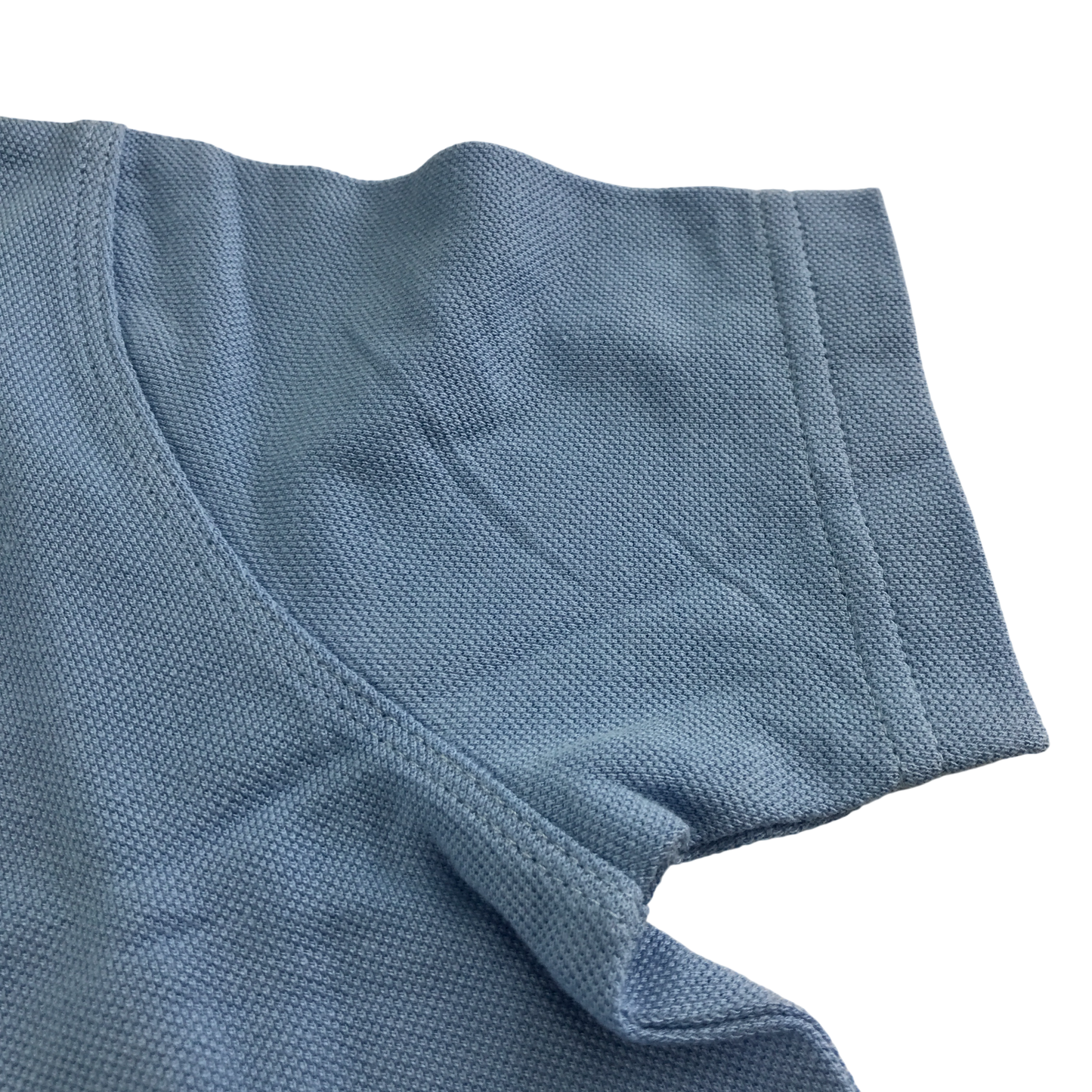 Light blue scallop collar school polo shirt