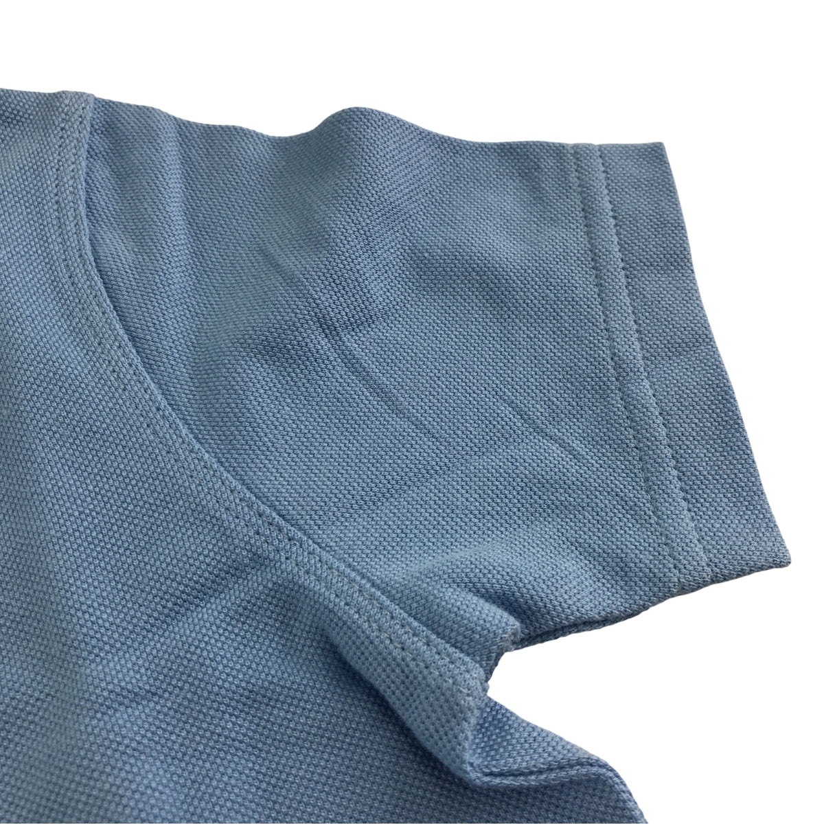 Light blue girls scallop collar school polo shirt