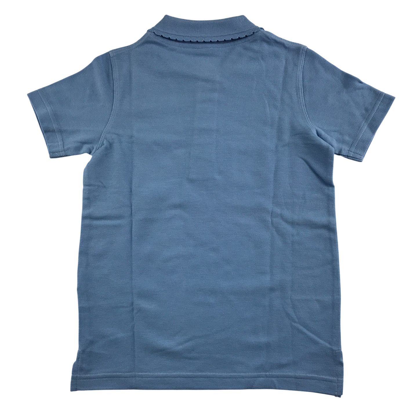 Light blue scallop collar school polo shirt