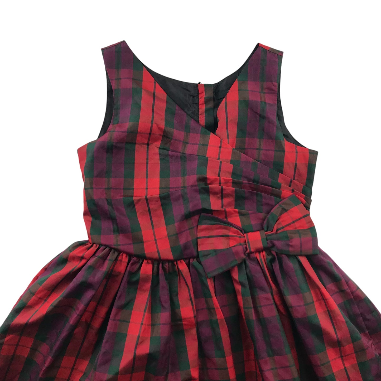 George dress 8-9 years red tartan check pattern bow tie detail