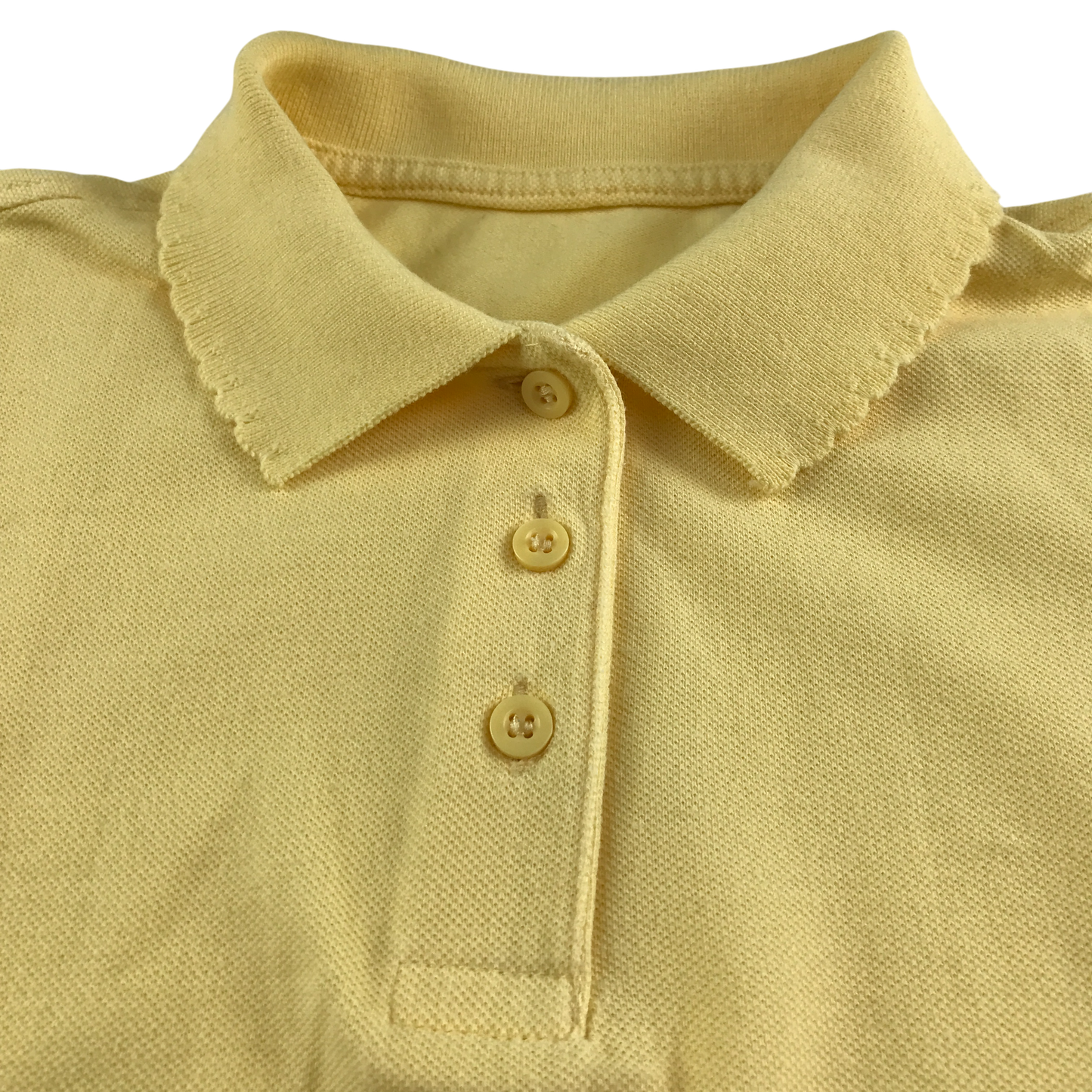 Yellow scallop collar school polo shirt