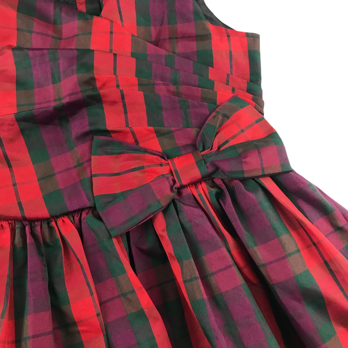 George dress 8-9 years red tartan check pattern bow tie detail