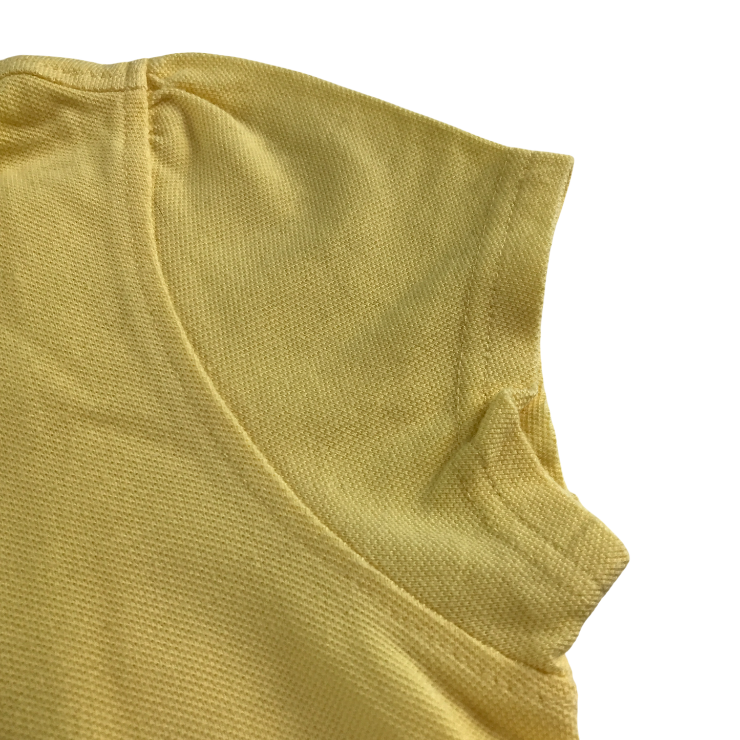 Yellow scallop collar school polo shirt