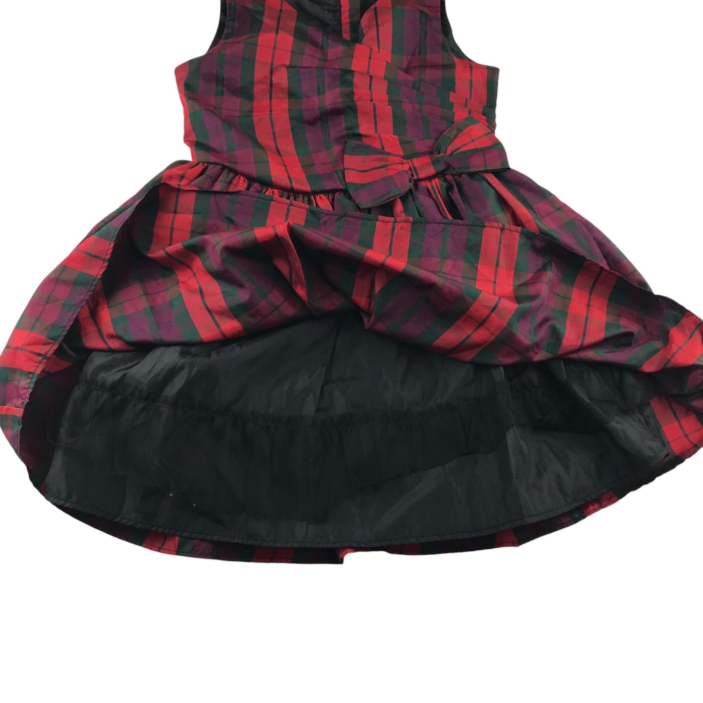 George dress 8-9 years red tartan check pattern bow tie detail