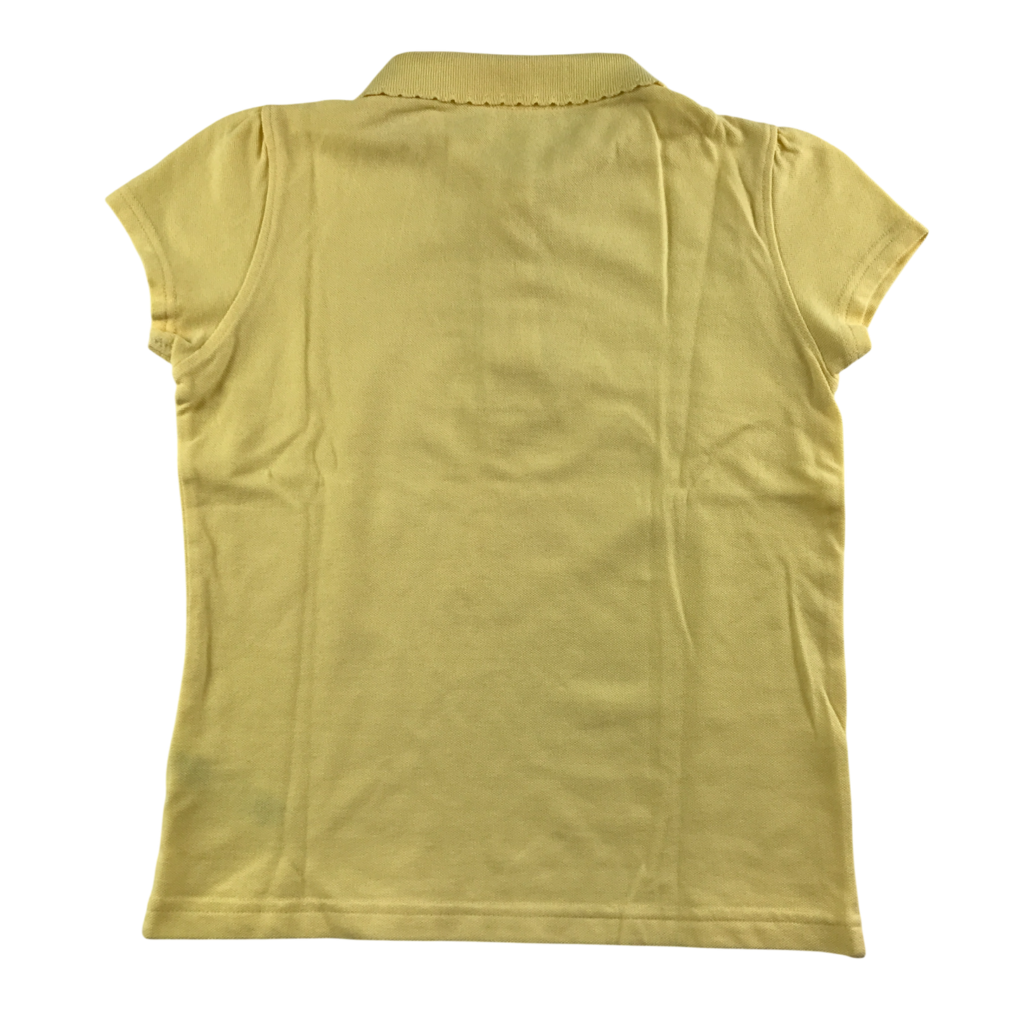 Yellow scallop collar school polo shirt