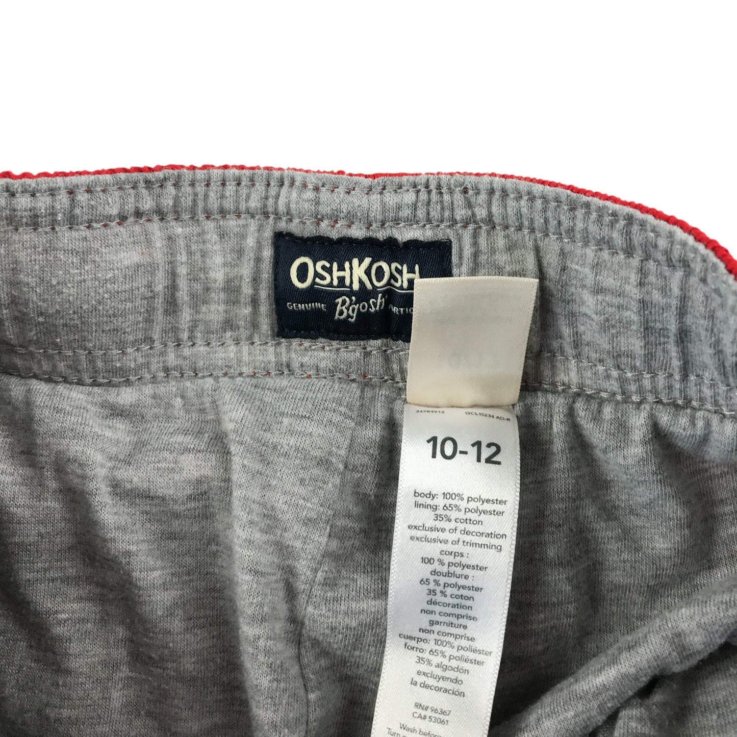 Oshkosh joggers 10-11 years red tracksuit style with side panel stripes
