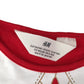 H&M festive dress 8-10 years red A line printed pilgrim collar cotton