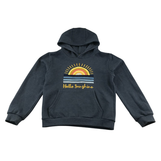 Mountain Warehouse hoodie 9-10 years grey embroidered sun Hello Sunshine