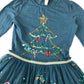 Monsoon festive dress 9-10 teal blue sequin Christmas details and mesh skirt