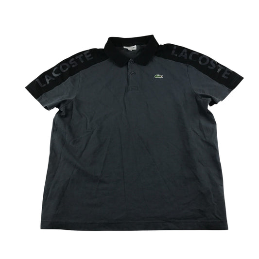 Lacoste poloshirt men's size XL grey and black panelled short sleeve cotton