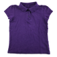 Purple girls scallop collar school polo shirt