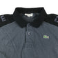 Lacoste poloshirt men's size XL grey and black panelled short sleeve cotton