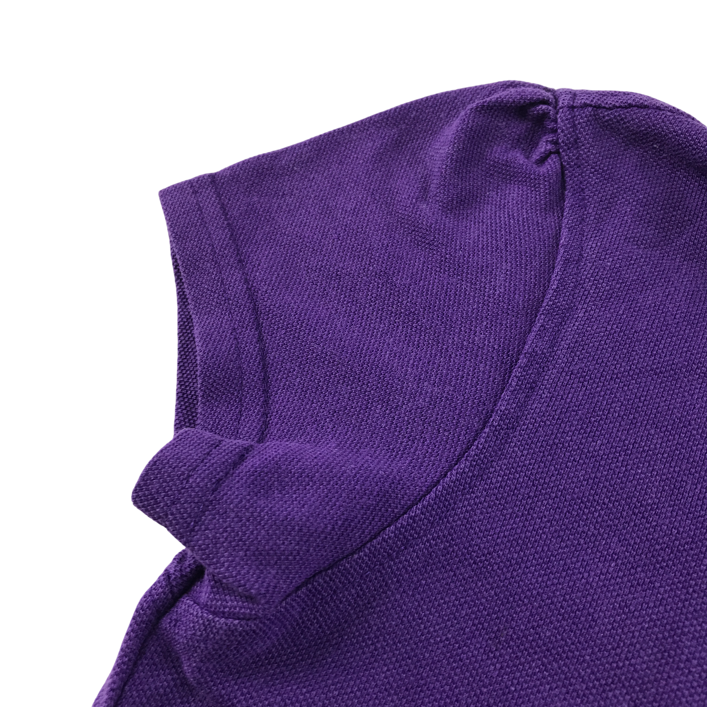 Purple girls scallop collar school polo shirt