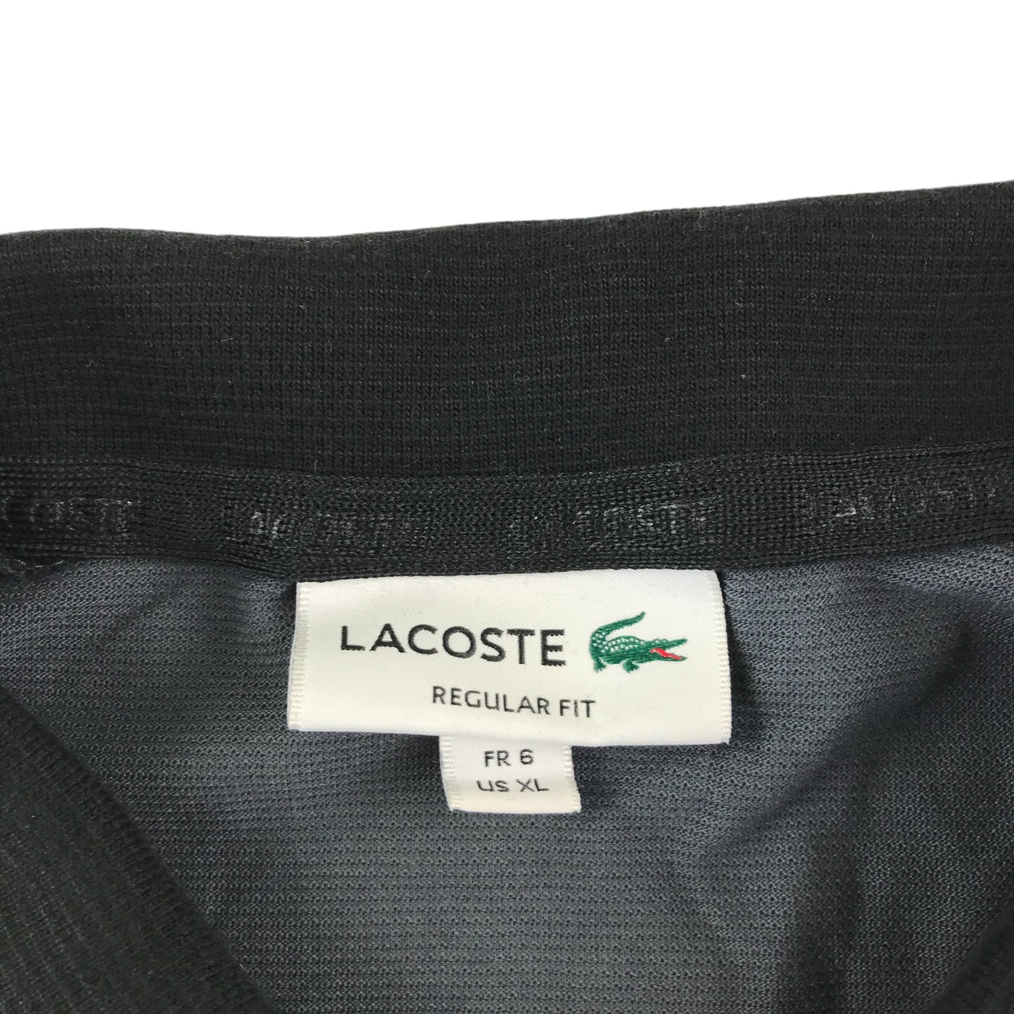 Lacoste poloshirt men's size XL grey and black panelled short sleeve cotton