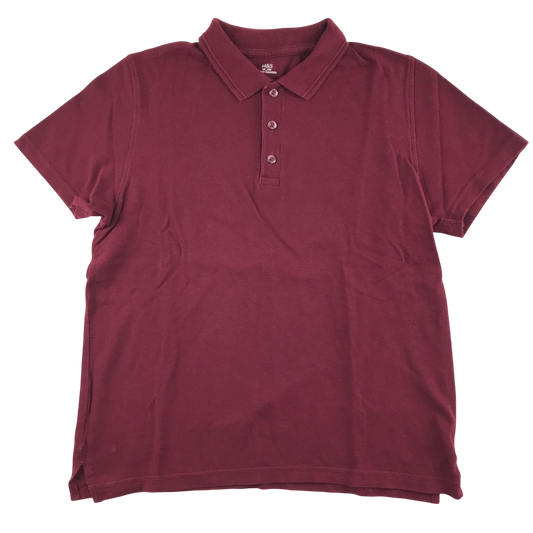 Burgundy unisex school polo shirt