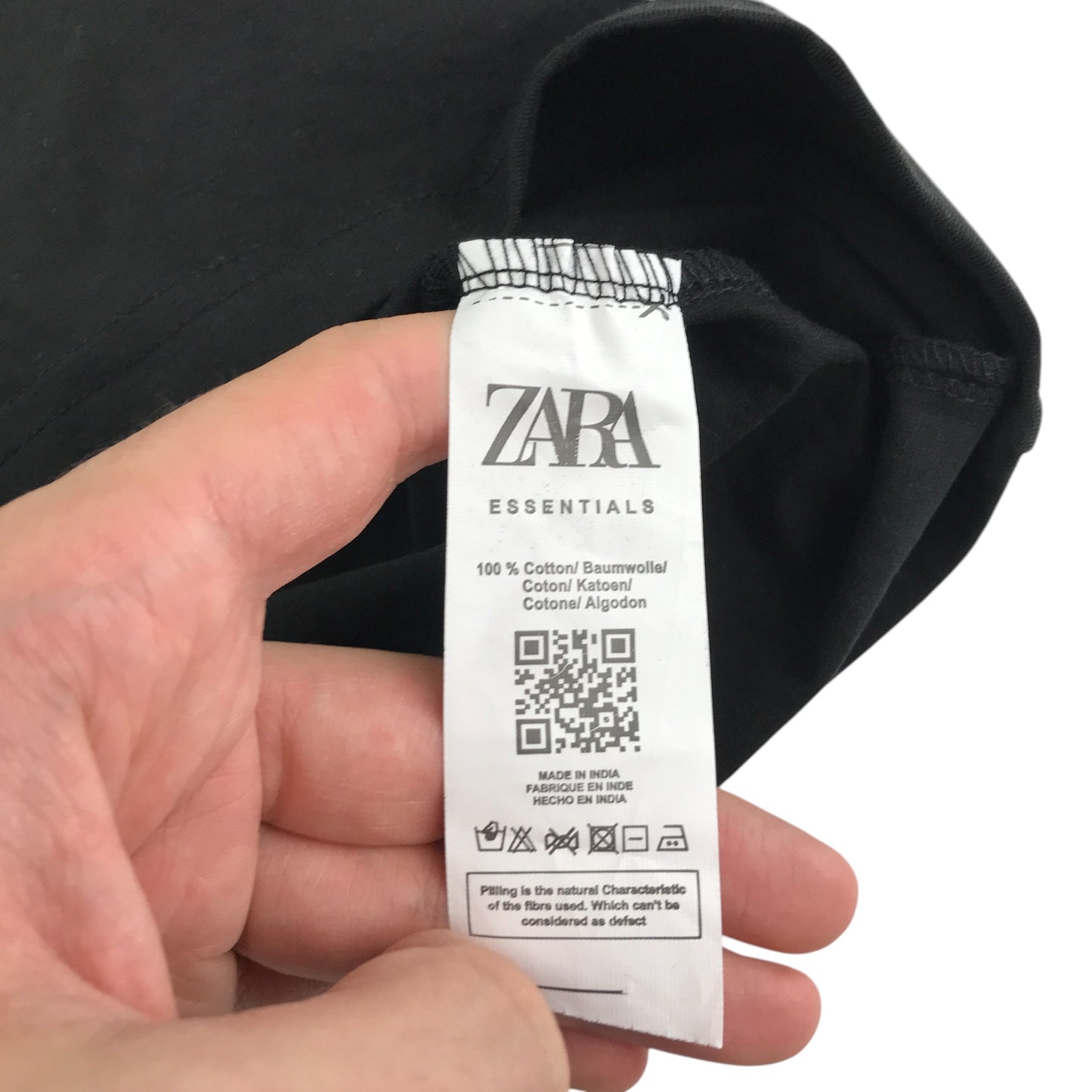 Zara t-shirt men's size XL black plain cotton