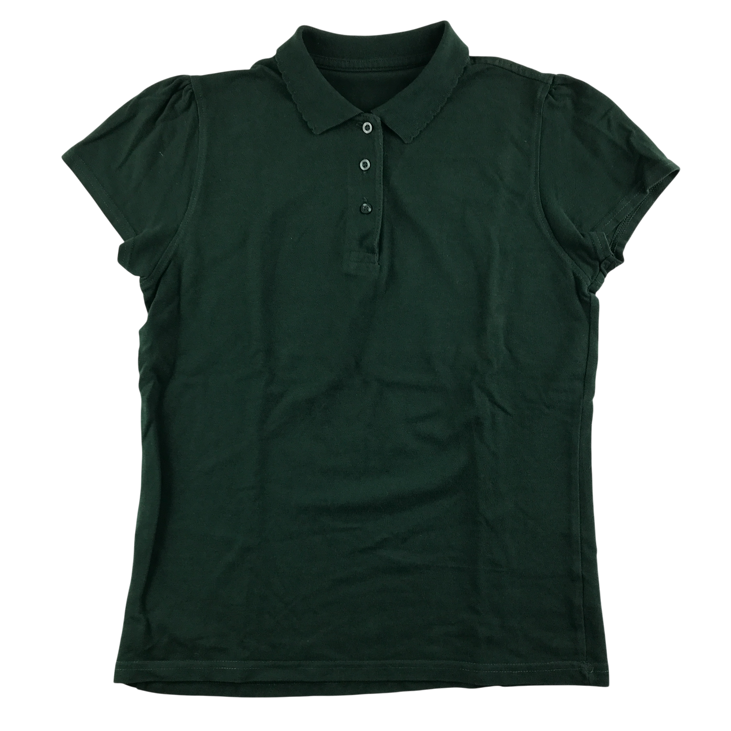 Dark green scallop collar school polo shirt