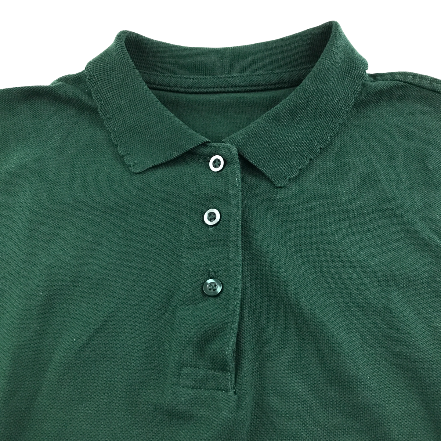 Dark green scallop collar school polo shirt