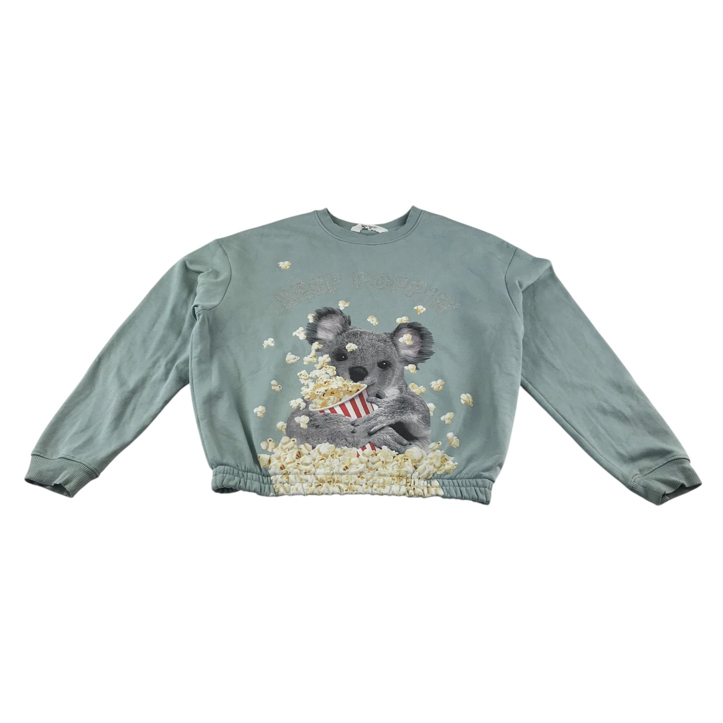 H&M sweater 12-14 years sage green koala bear print