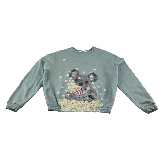 H&M sweater 12-14 years sage green koala bear print