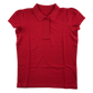 Red girls scallop collar school polo shirt