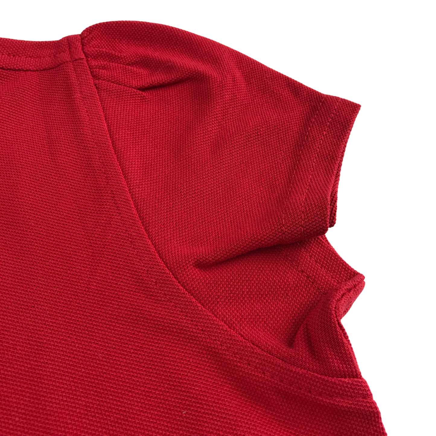 Red girls scallop collar school polo shirt