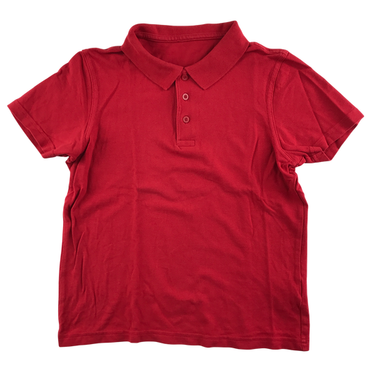 Red unisex school polo shirt